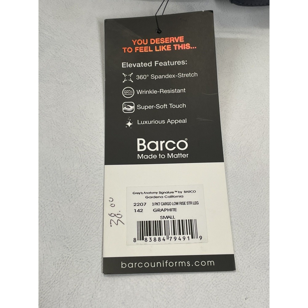 Greys Anatomy Barco Scrubs 3PKT Cargo Low Rise Straight Pants GRAPHITE Womens S - Picture 8 of 8
